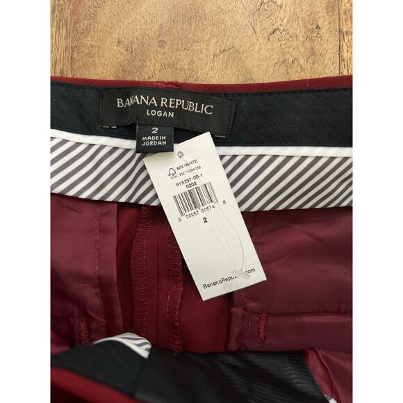NWT Banana Republic Women's Red Italian Wool Classic Logan Trouser Pants Size 2 - Picture 5 of 7
